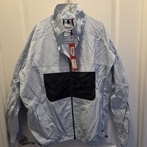 HUGO Light Blue Windbreaker with Black Chest Panel